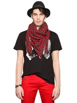 Thumbnail for your product : Diesel Checked Cotton Gauze Square Scarf