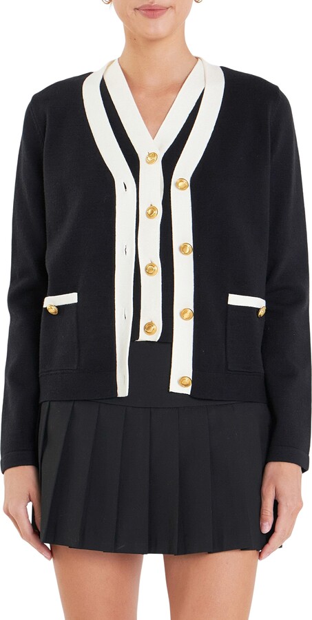 ENGLISH FACTORY Contrast Edge Cardigan