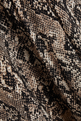 Veronica Beard Ramos Pleated Snake-print Silk Crepe De Chine Midi Skirt