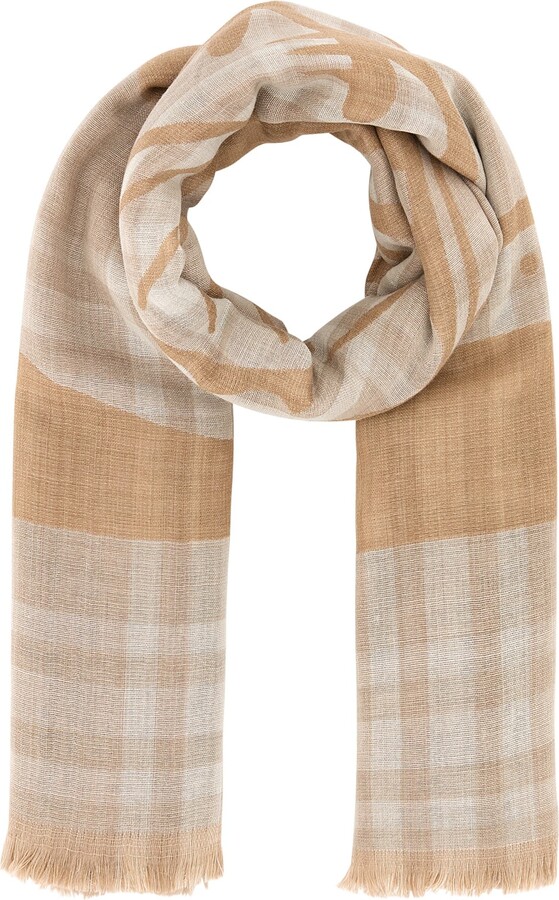 Burberry Checked Frayed-edeg Scarf