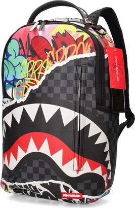 Sprayground Shark print canvas backpack - ShopStyle