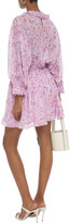 Thumbnail for your product : IRO Joyce Lace-up Ruffled Printed Georgette Mini Dress