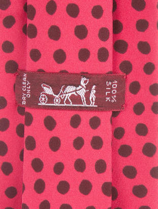 Hermes Dot Print Silk Tie