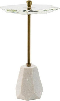 Everly Quinn Glass Top Pedestal End Table