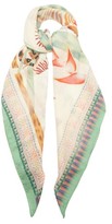 Thumbnail for your product : Etro Animal And Foliage-print Wool-gauze Scarf - White Multi