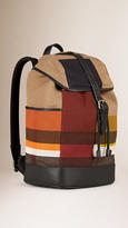 Thumbnail for your product : Burberry Colour Block Canvas Check Backpack