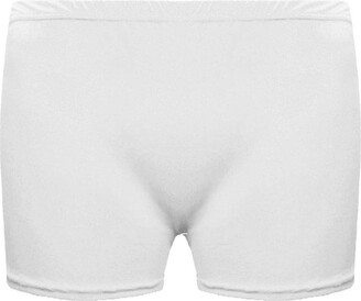 White, Years 9-10 Branded Girls Cotton Lycra Stretch Gym Gymastics Dance Childrens Neon Hot Pants Shorts 