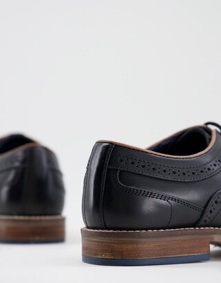 Dune London Bennett brogue shoes in black leather