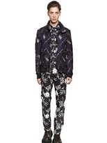 Thumbnail for your product : Kenzo 18cm Printed Stretch Cotton Denim Jeans