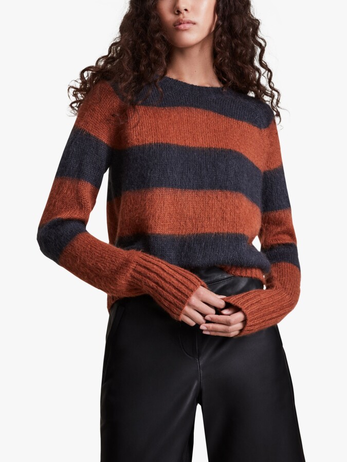 Striped Jumper All Saints V Neck Jumper AllSaints Lou Striped