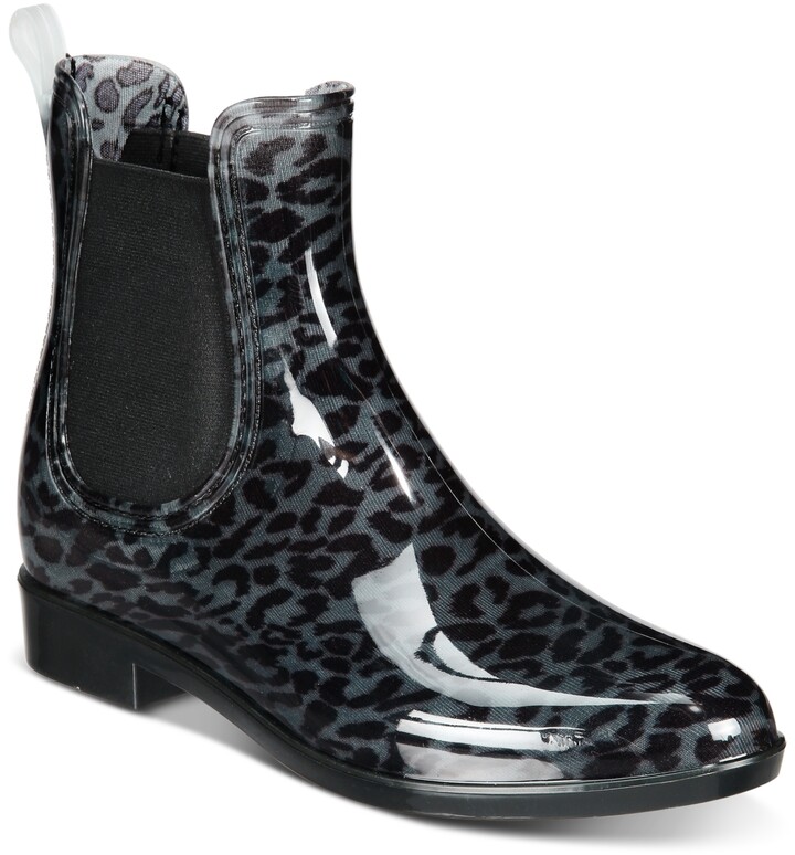 leopard rain booties