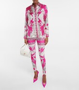 Thumbnail for your product : Versace Silver Baroque print mid-rise leggings