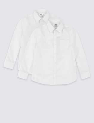 Marks and Spencer 2pk Boys' Plus Fit Non-Iron School Shirts