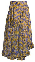 Thumbnail for your product : Caroline Constas Adelle Floral Ruffle High-Low Skirt