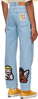 Thumbnail for your product : GCDS Blue Plush Ultrawide Jeans