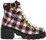 Thumbnail for your product : Gucci Red and White Check Tweed Ankle Boots