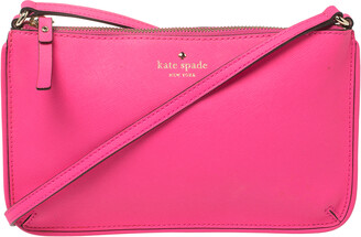 Kate Spade Pink Saffiano Leather Top Zip Slim Crossbody Bag