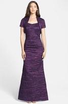 Thumbnail for your product : Alex Evenings Crinkled Taffeta Trumpet Gown with Bolero