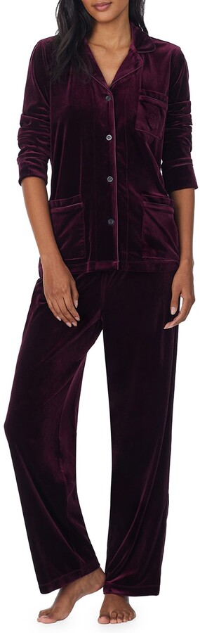 Lauren Ralph Lauren Stretch Velvet Pajamas - ShopStyle