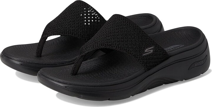 SKECHERS Performance Arch Fit 2.0 Quick-Dry 3-Pt Women's Sandals Black/Black : 10 B - Medium, Synthetic