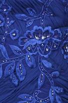 Thumbnail for your product : Sue Wong Ruched Beaded V-Neck Dress in Sapphire