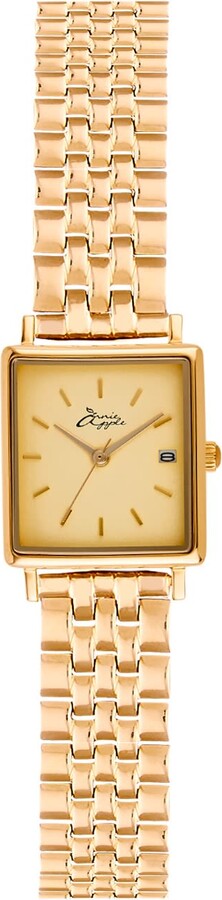 Bermuda Watch Company Annie Apple Quaintrelle Square Gold Link Watch