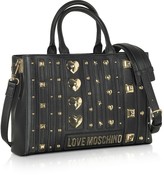 Thumbnail for your product : Love Moschino Black Eco- Leather Studded Tote Bag