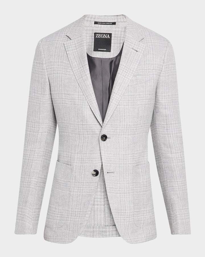 Ermenegildo Zegna Men's Tonal Plaid Single-Breasted Sport Coat