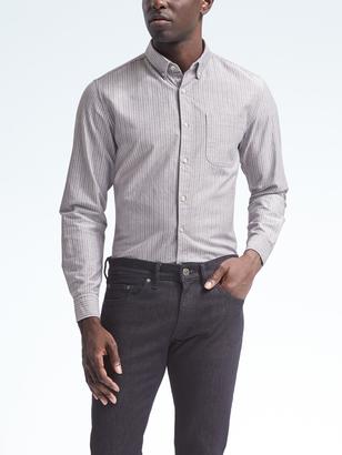 Banana Republic Grant Slim-Fit Cotton-Stretch Stripe Oxford Shirt
