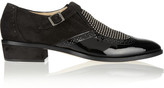 Thumbnail for your product : Jimmy Choo Bay studded suede and patent-leather monk-strap loafers
