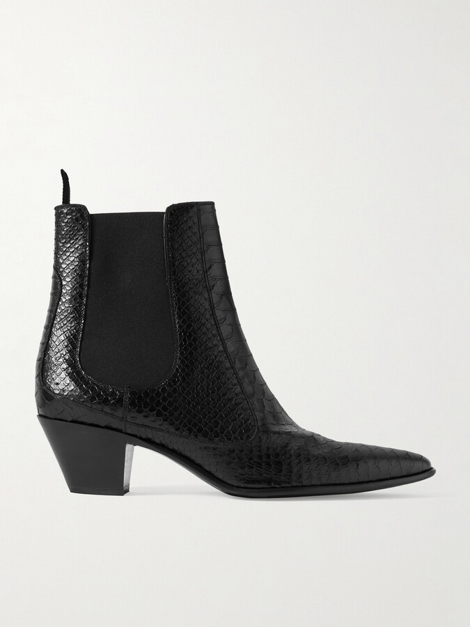 Celine Homme Snake-Effect Leather Chelsea Boots - ShopStyle