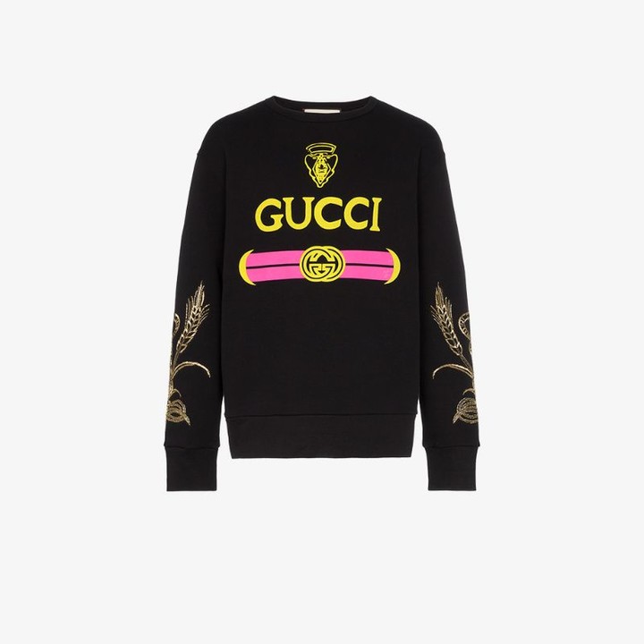 cotton sweatshirt with gucci logo
