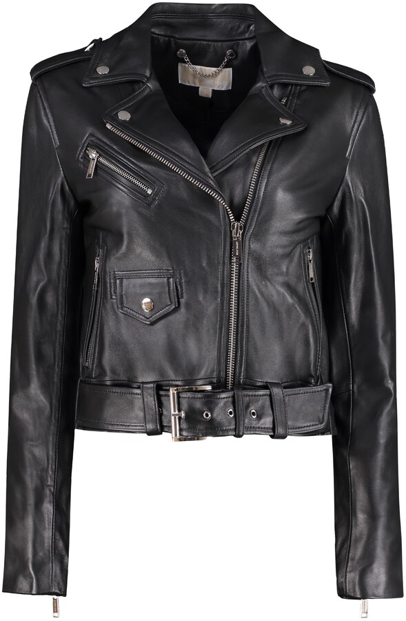 leather michael kors jacket