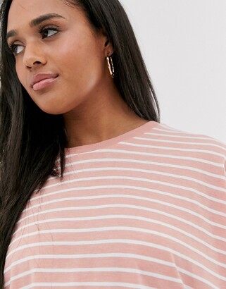ASOS DESIGN oversized t-shirt in burnout stripe with long sleeve