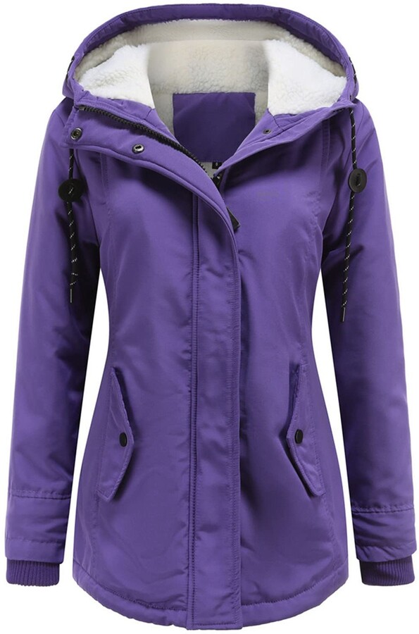 Mid Length Winter Coat The World, Ladies Purple Winter Coats