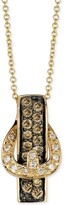 Thumbnail for your product : LeVian White Diamond Accent and Chocolate Diamond (1/2 ct. t.w.) Buckle Pendant Necklace in 14k Gold