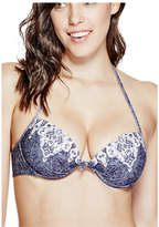 Thumbnail for your product : GUESS Denim and Lace Push-Up Bikini Top