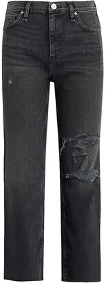 Hudson Remi High-Rise Distressed Straight Crop Jeans