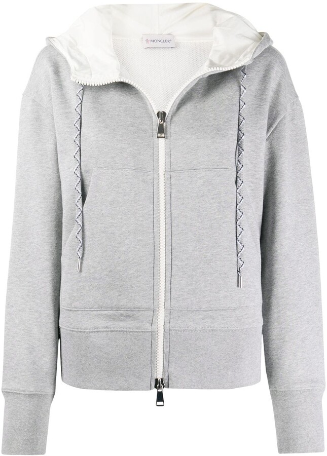 moncler grey zip hoodie