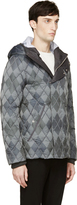 Thumbnail for your product : Moncler Gamme Bleu Grey & Blue Quilted Down Argyle Jacket