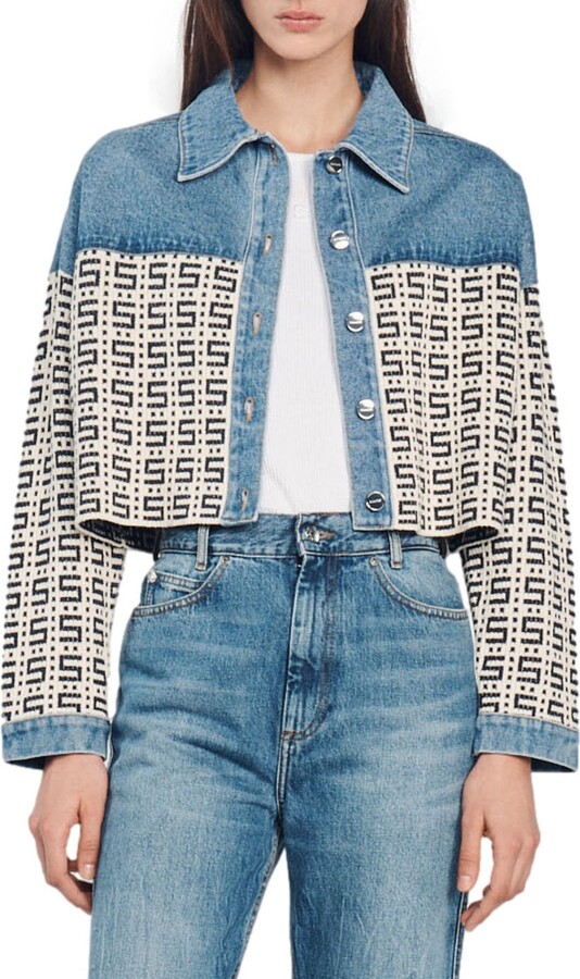 Sandro Cordue Mixed Media Trucker Jacket ShopStyle