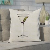 Thumbnail for your product : Bay Isle Home Caffey Martini Glass Square Pillow Cover & Insert