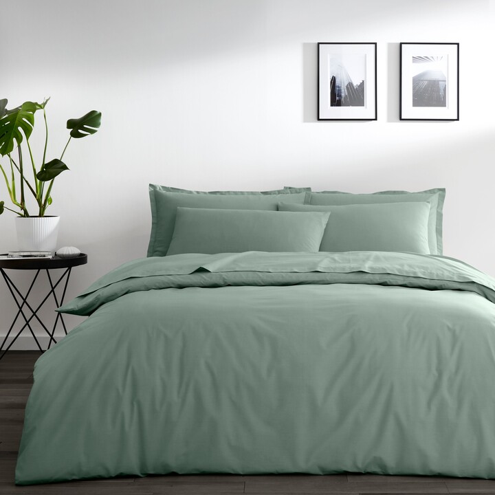 Dunelm Pure Cotton Lilypad Plain Dye Duvet Cover Green ShopStyle