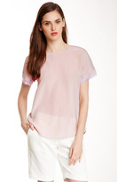 Thumbnail for your product : Rebecca Taylor Inset Silk Tee