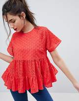 Thumbnail for your product : ASOS DESIGN Smock Top in Broderie