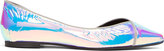 Thumbnail for your product : McQ Silver Iridescent Leather Ada Punk Flats