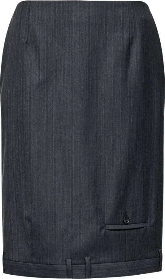 MM6 MAISON MARGIELA Pinstripe Pocket Midi Skirt