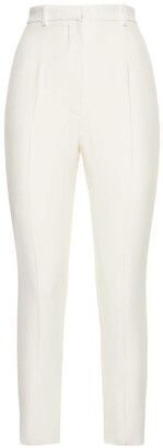 Alexander McQueen High Rise Straight Crepe Pants