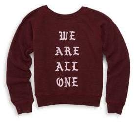 Spiritual Gangster Toddler's, Little Girl's & Girl's We are All One BF Sweatshirt