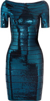 Thumbnail for your product : Herve Leger Sequined bandage dress
